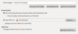 Firefox session restore preferences