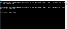Setting DNS server IP addresses through Windows command prompt