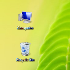 Computer and Recycle Bin icons in Windows 8
