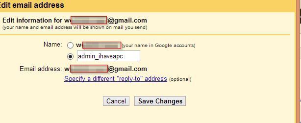 Changing the existing Gmail username