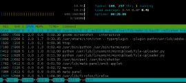 Using htop to list CPU cores