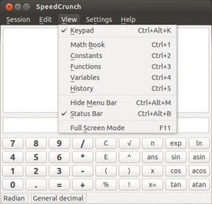 Changing view settings in SpeedCrunch
