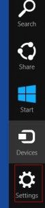 Windows 8 settings charm