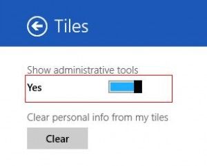 Enable display of administrative tools