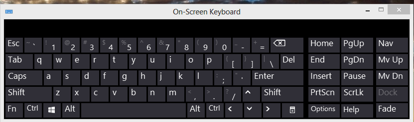 On-Screen keyboard in Windows 8