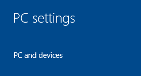 PC settings in Windows 8.1
