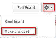 Widget option for Pinterest boards