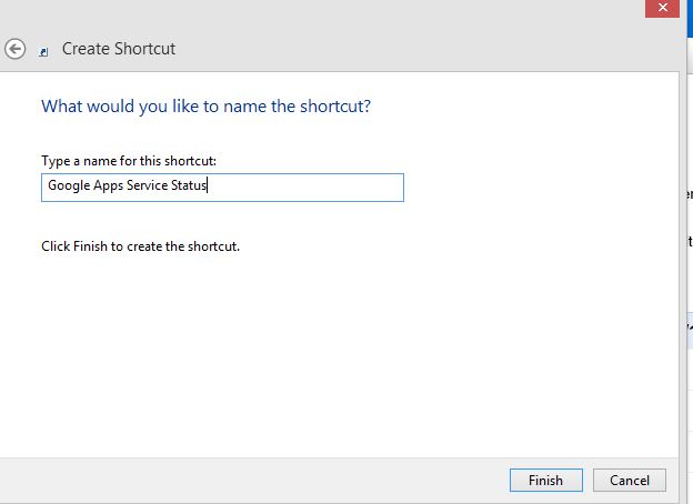Naming the created Internet shortcut