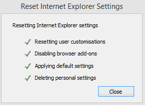 resetted IE