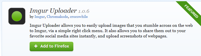 imgur uploader Firefox add-on