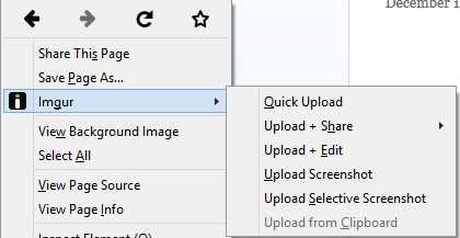 options in imgur uploader add-on for Firefox