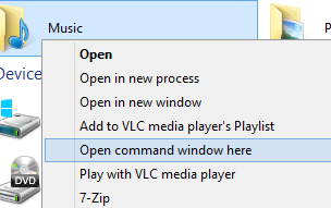 windows 8 command prompt option for folders