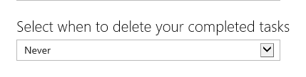 default option of deleting completed tasks in calendar