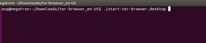 launching Tor browser in Ubuntu