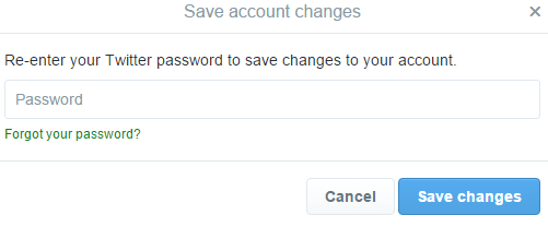 saving Twitter account changes