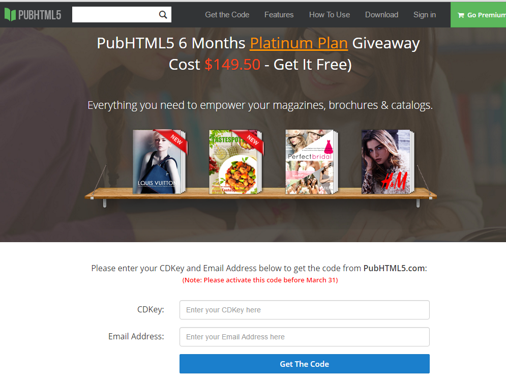 giveaway page for pubhtml5