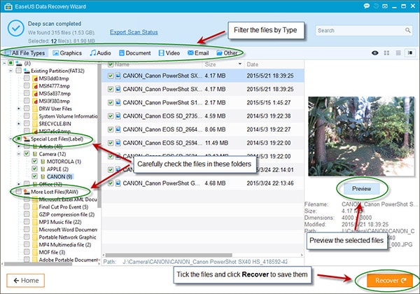 recovering lost data using easeus data recovery wizard free