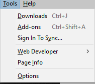 configuring options in Firefox