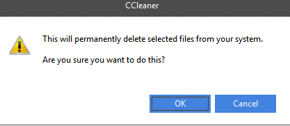 confirming deletion of duplicate files using ccleaner