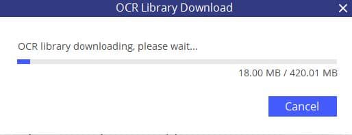 downloading OCR library in pdfelement 6 professional