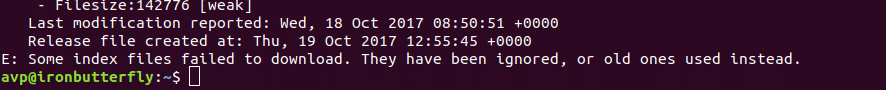 errors during updating in ubuntu 17.10