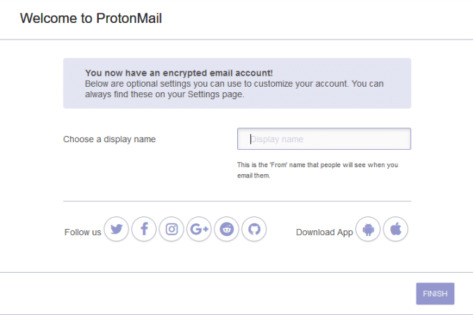 setting a display name in protonmail 
