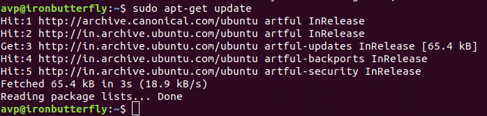 updates downloaded without errors in ubuntu 17.10