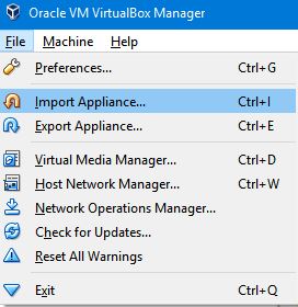importing ova in virtualbox