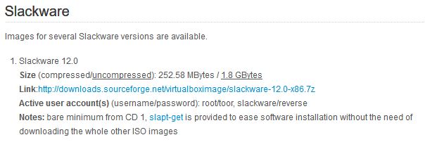 downloading pre-configured Slackware image