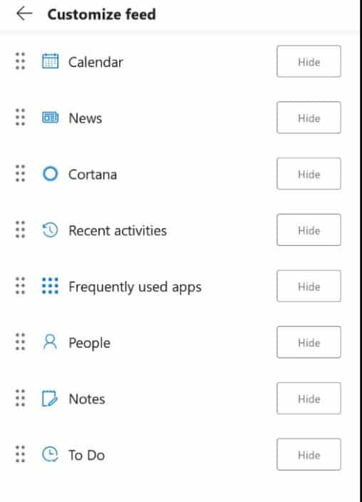 customizing user feed in Microsoft Launcher