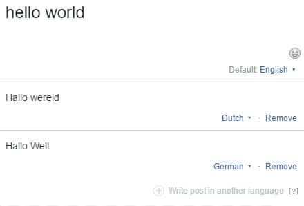 facebook posts in different languages
