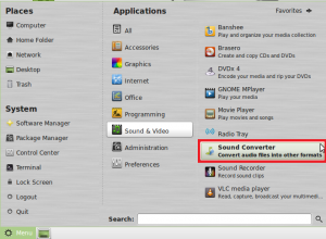 start sound converter in Linux Mint / Ubuntu