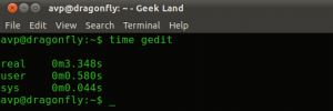 Time taken for gedit to execute from terminal