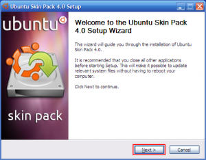 Ubuntu Skin Pack 4.0 for Windows XP SP3 setup