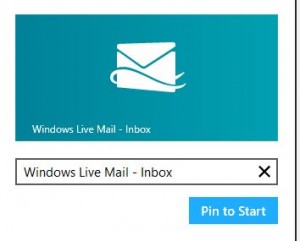 Pinning email account to Windows 8 start screen