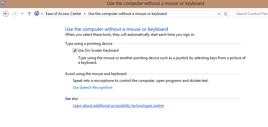On-Screen Keyboard as default input