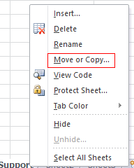 Move or copy a worksheet in Excel