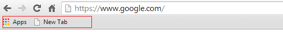 Bookmarks bar enabled in Google Chrome