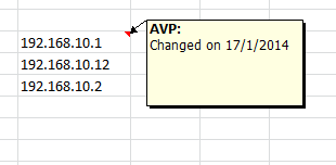 Comments visible after changing the display settings for Excel cells