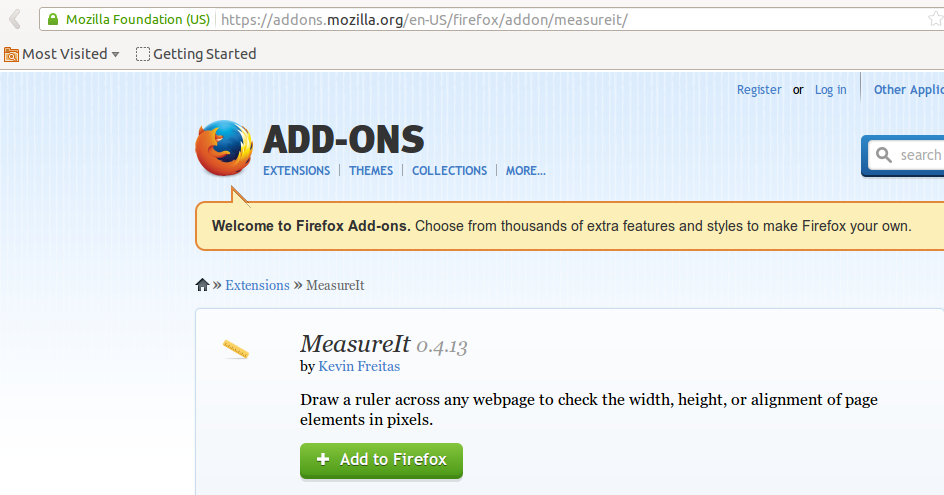 MeasureIT add-on for Firefox