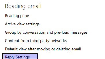 Reply settings in Outlook.com