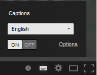 Accessing captions options in YouTube