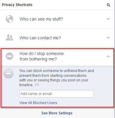 List of Facebook privacy shortcuts at a glance