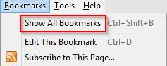 bookmarks menu in Firefox