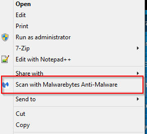 malwarebytes and windows explorer integration turned on