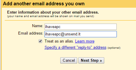 gmail setup for unsend.it 