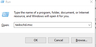 launching Windows task scheduler