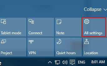 windows 10 action center