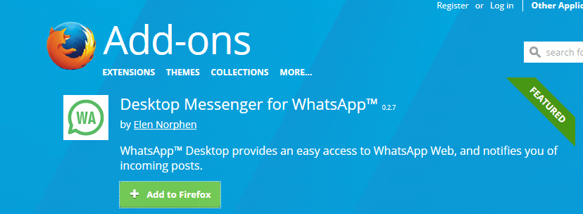 firefox version for whatsapp desktop messenger