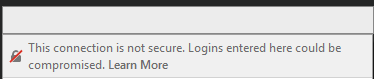 insecure login warning in firefox